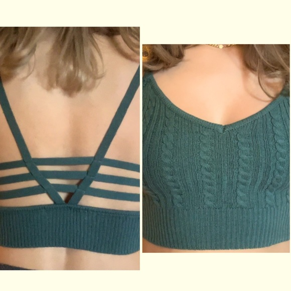 Cropped, open back knitted top, XS-S - Picture 1 of 9